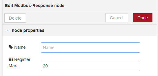 Edit Modbus Response Node